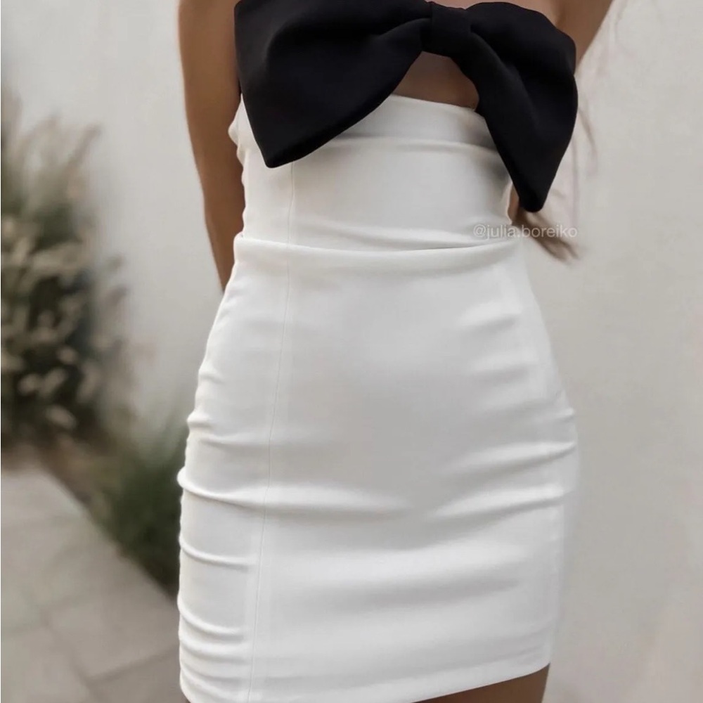 Zara dress mini bow bodycon fitted white wedding party coctail dress - Picture 13 of 15